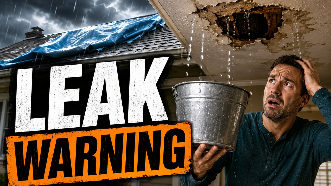 Synthetic thumbnail example for home service leak video